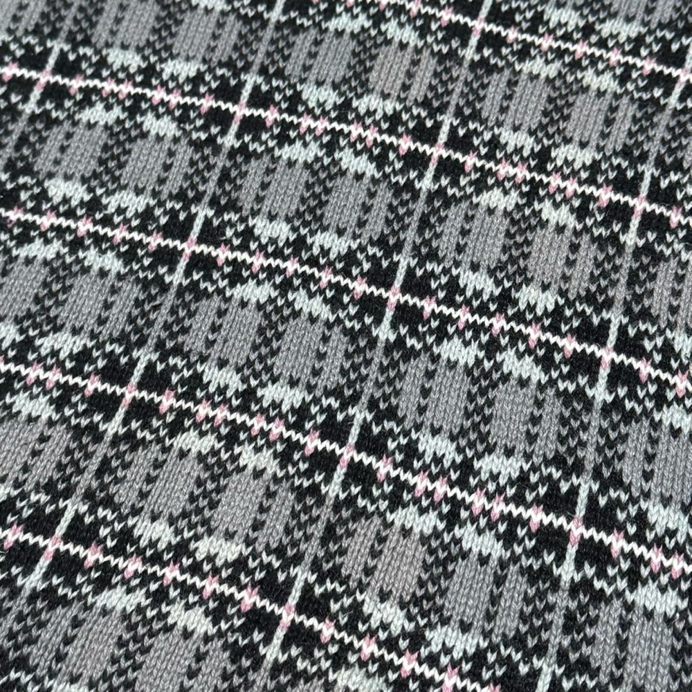 Vintage Nuggets Plaid Knit Sweater Vest Womens M Black Gray V-Neck Preppy 90s - Picture 5 of 6